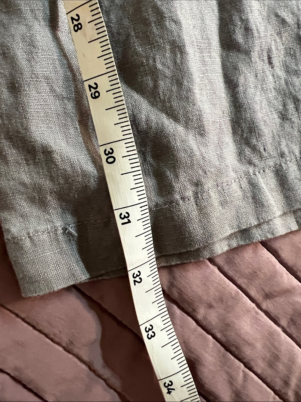 Allen Allen Light Gray Elastic-Waist Linen Chinos size Large - Picture 10 of 11